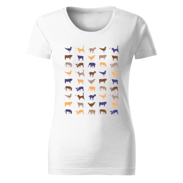 Vzor se zvířaty – dámské tričko Organic slub