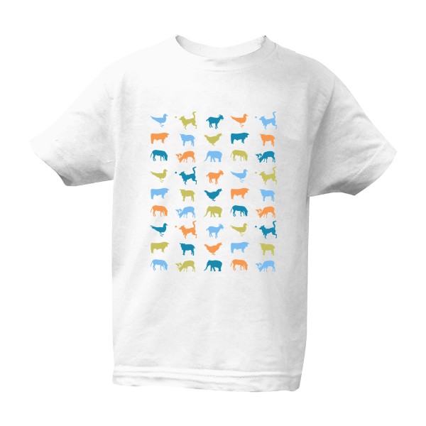 Tričko s potiskem Vzor se zvířaty – dětské tričko Bio neutral