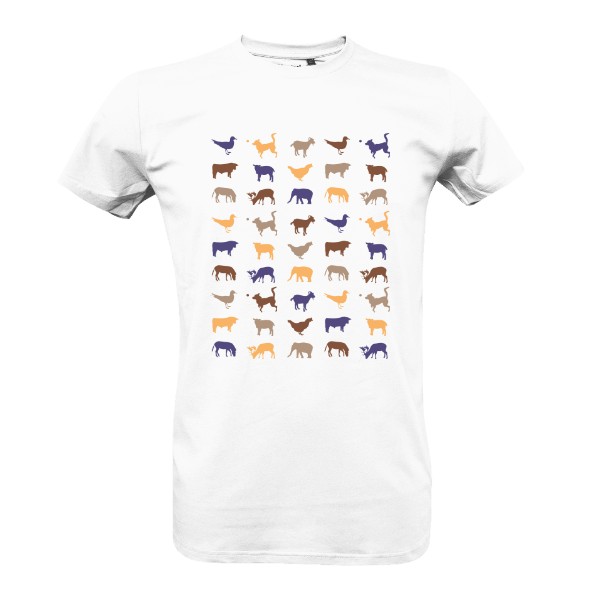 Tričko s potiskem Vzor se zvířaty – pánské tričko Bio neutral