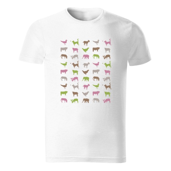 Tričko s potiskem Vzor se zvířaty – pánské tričko Organic slub