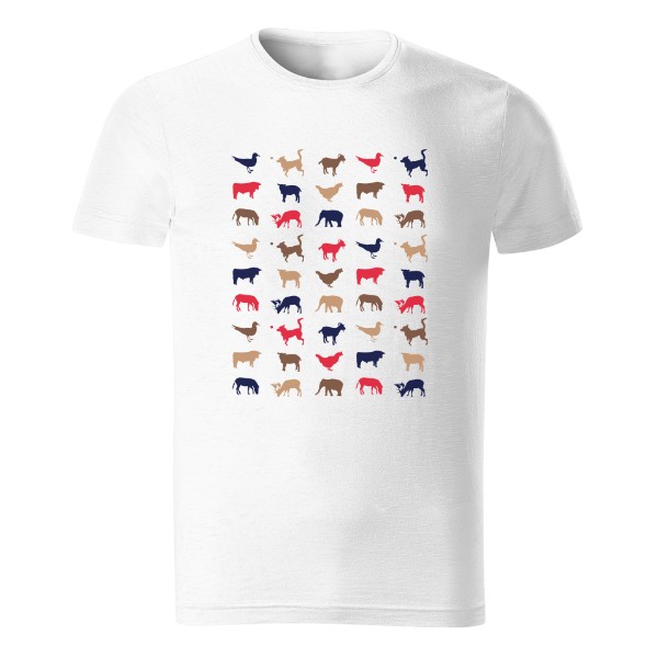 Vzor se zvířaty – pánské tričko Organic slub