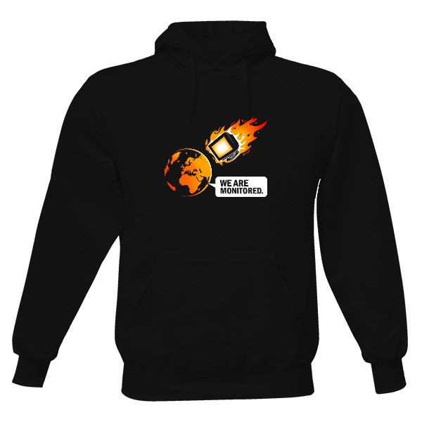 Pánská mikina s kapucí s potiskem We are monitored