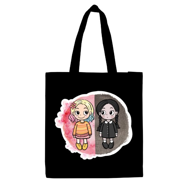 Velká plátěná taška s potiskem WEDNESDAY a ENID