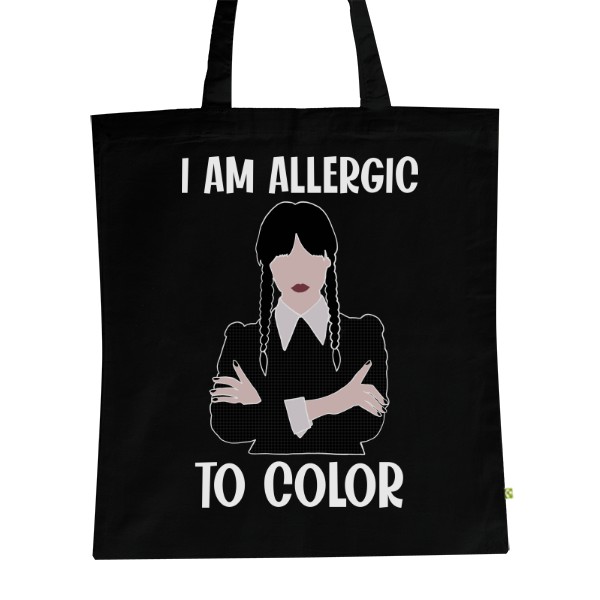 BIO plátěná taška s potiskem Wednesday - allergic to color taška