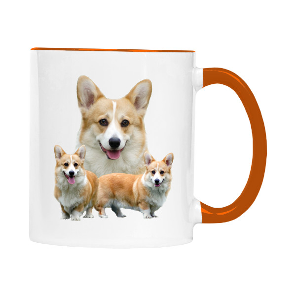 Hrnek malý barevný s potiskem Welsch Corgi 