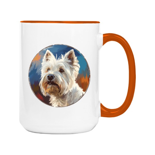 Hrnek velký barevný s potiskem Westie Lover na hrnku