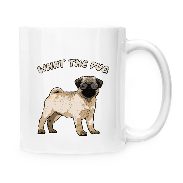 Cup white s potiskem What the pug