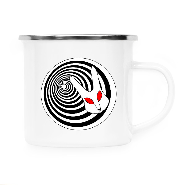 Plecháček - nerezový lem s potiskem White Rabbit - plecháček