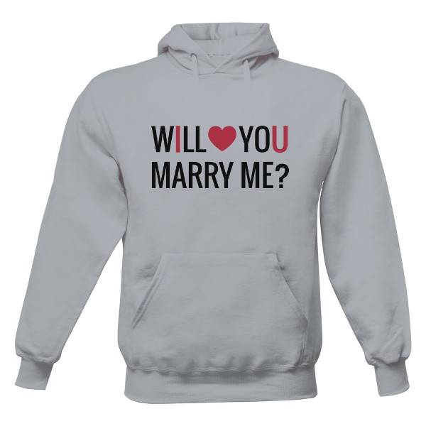 Pánska mikina s kapucňou s potlačou Will you marry me