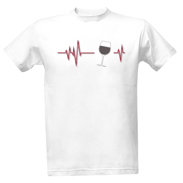 Tričko s potiskem wine heartbeat
