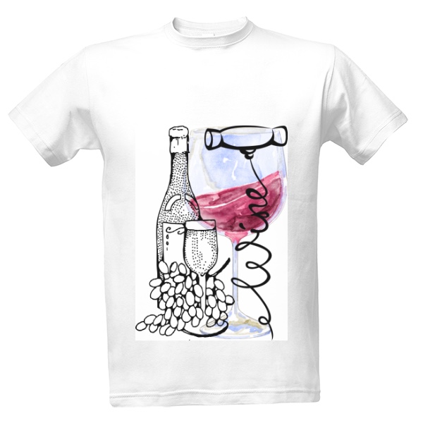 Tričko s potiskem Wine pro milovníky vína