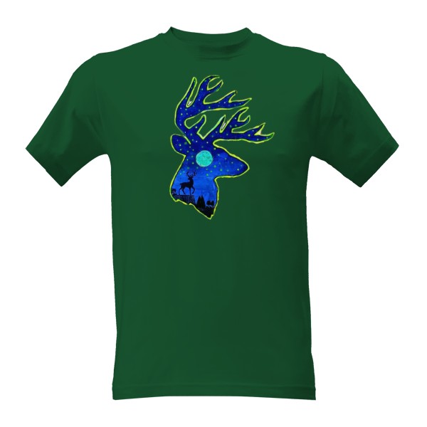 T-shirt Wolf Silhouette – Minimalist Mystic Moon & Nature Design