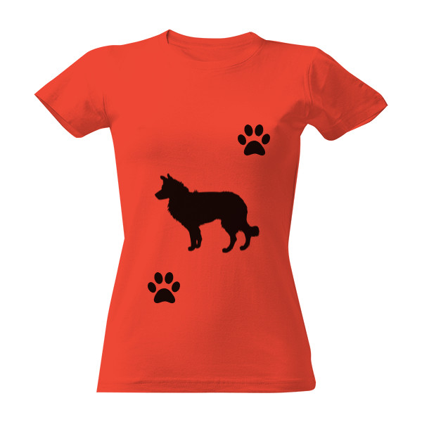 Women's collection of dog paws Border Collie T-shirt
