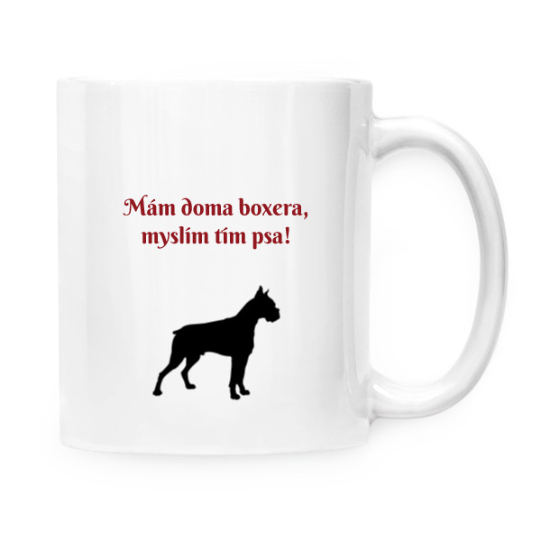 Cup white s potiskem Working boxer