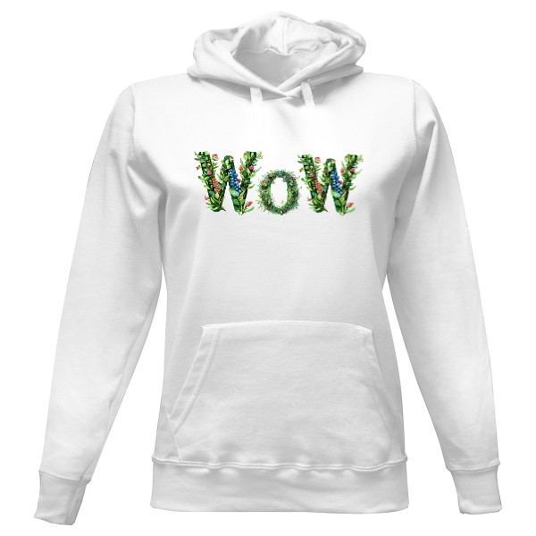 Dámská mikina s kapucí s potiskem WoW květiny