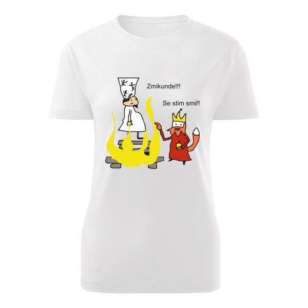 Tričko s potiskem Se stim smiř bílí