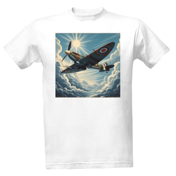 Tričko s potiskem Spitfire sky