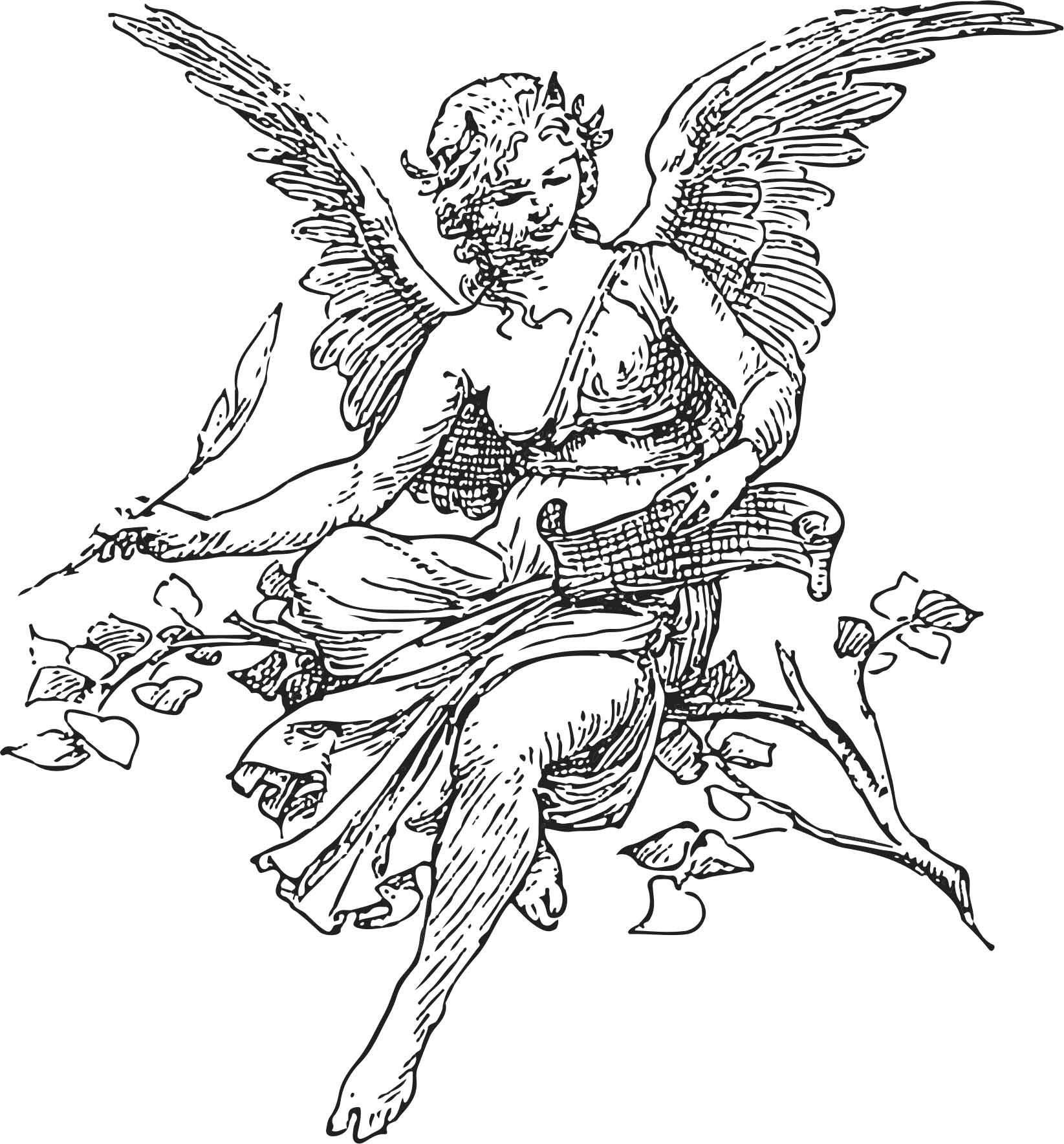 Mikina bez kapucne Unisex s potlačou Angel