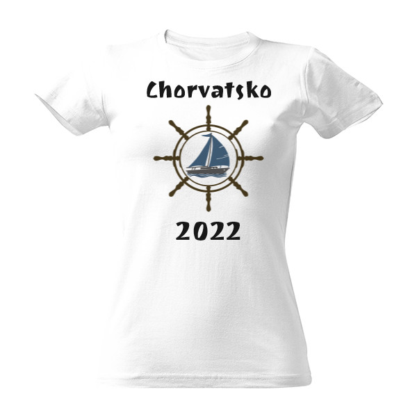 Tričko s potiskem Yachting - upravitelný text na dámském