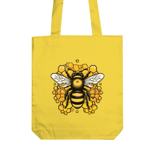 Taška z bio bavlny s potiskem Yellow bee