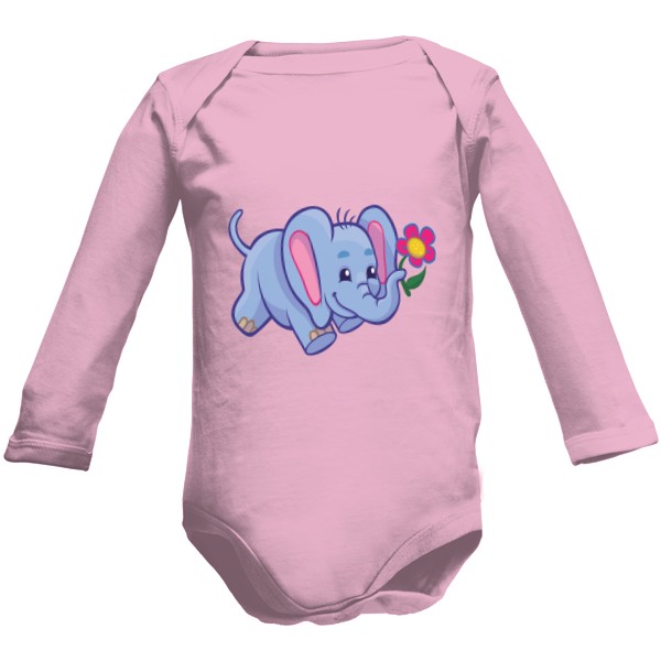 Detské body Long  s potlačou Sloníča