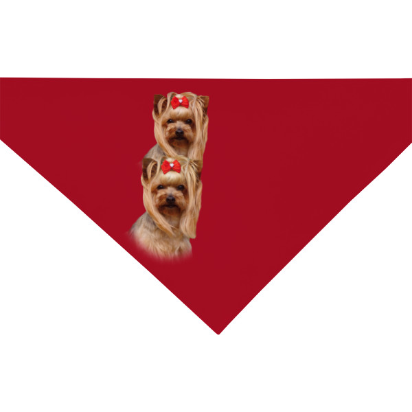 Bavlněný trojcípý šátek s potiskem Yorkšírský teriér 