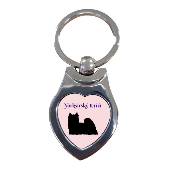 Heart keychain s potiskem Yorkshire Terrier accessory
