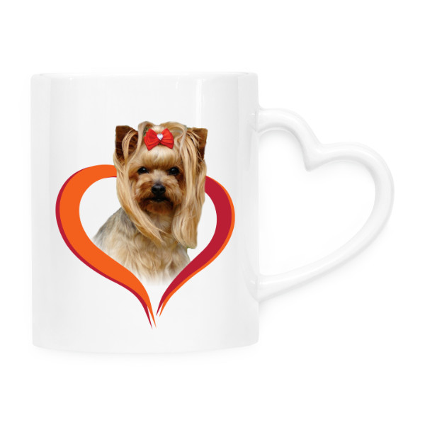 Mug heart s potiskem Yorkšírský teriér