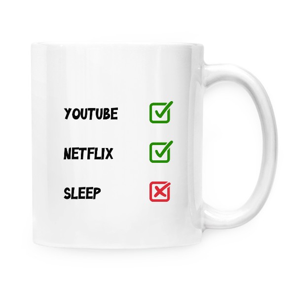 Cup white s potiskem Youtube and Netflix