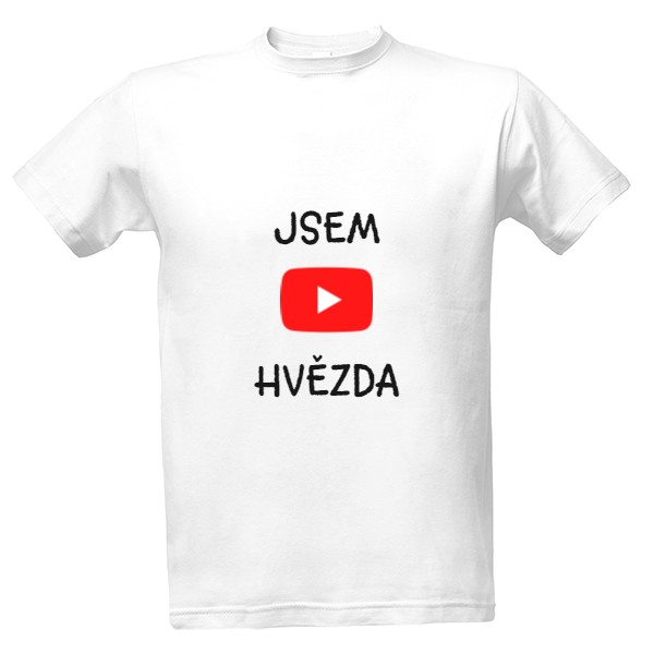 Tričko s potiskem YOUTUBE HVĚZDA