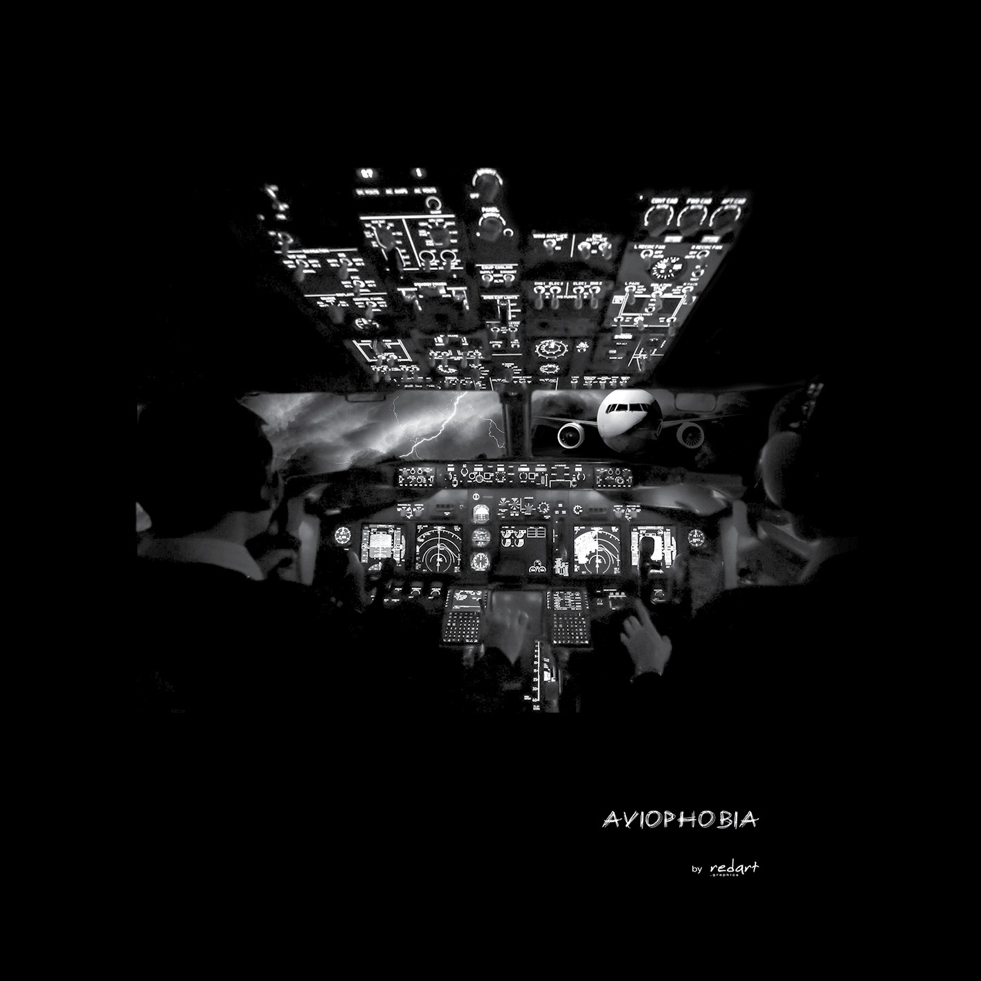 Tričko s potiskem Redart - Aviophobia