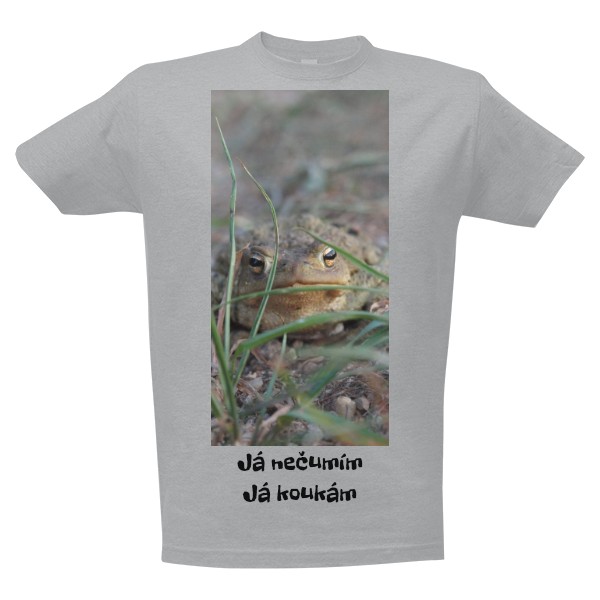 Tričko s potiskem Žába která nečumí ale kouká. 
