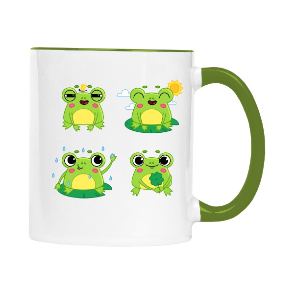 Hrnek malý bílý s potiskem Žabičky na hrnku