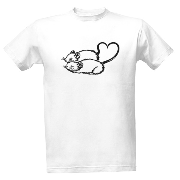 Tričko s potiskem Zamilované Spící Myšky