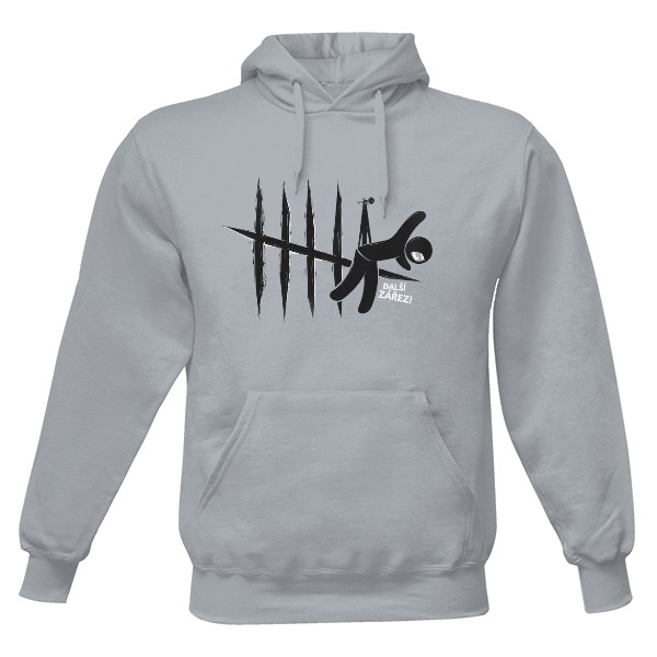 Pánská mikina s kapucí s potiskem zářezy