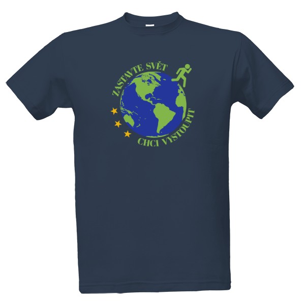 Tričko s potiskem Zastavte svět - planeta a hvězdy