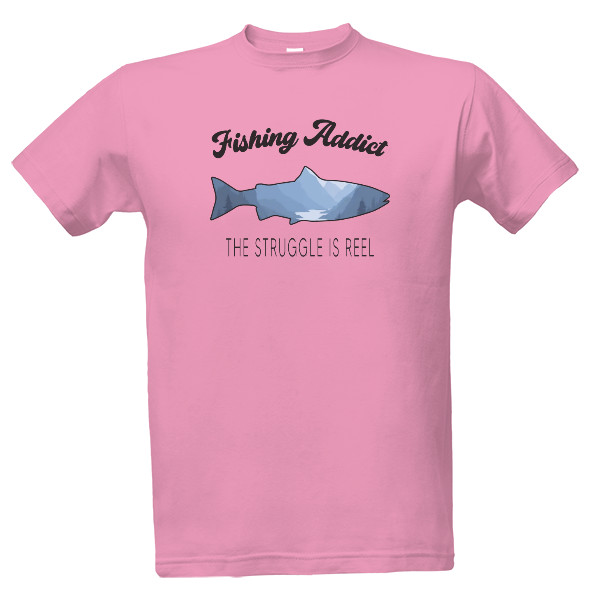 Tričko s potiskem Závislý na rybaření