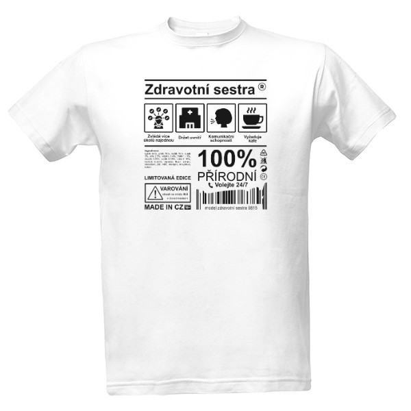 Tričko s potiskem Zdravotní sestra