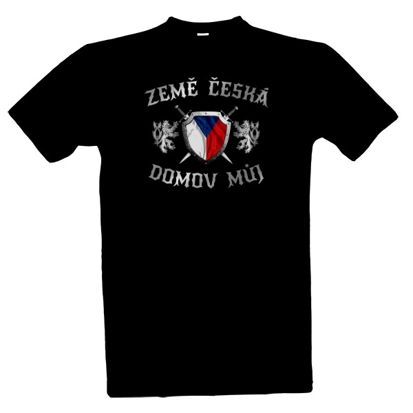Tričko s potiskem Země česká domov můj - štít