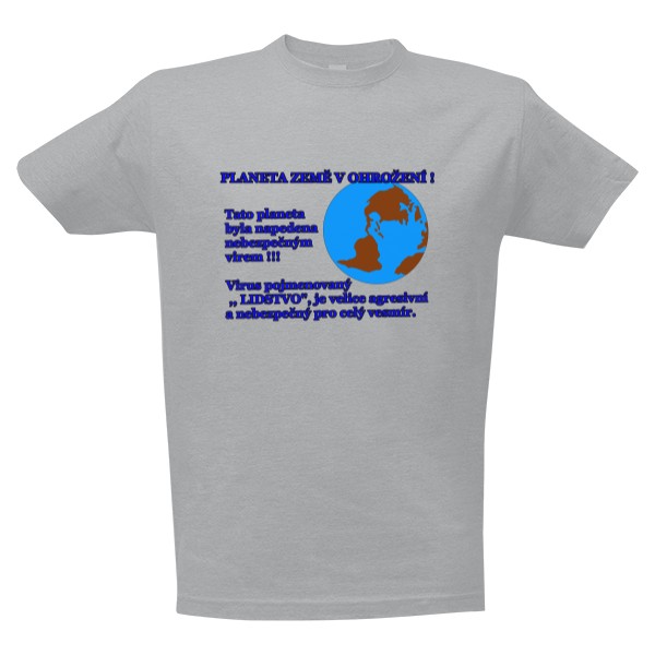 Tričko s potiskem Země v ohrožení
