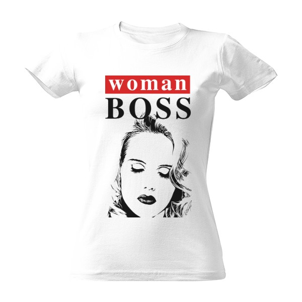 Tričko s potiskem Žena šéfka kresba