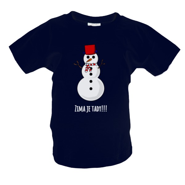 Tričko s potiskem Zima je tady