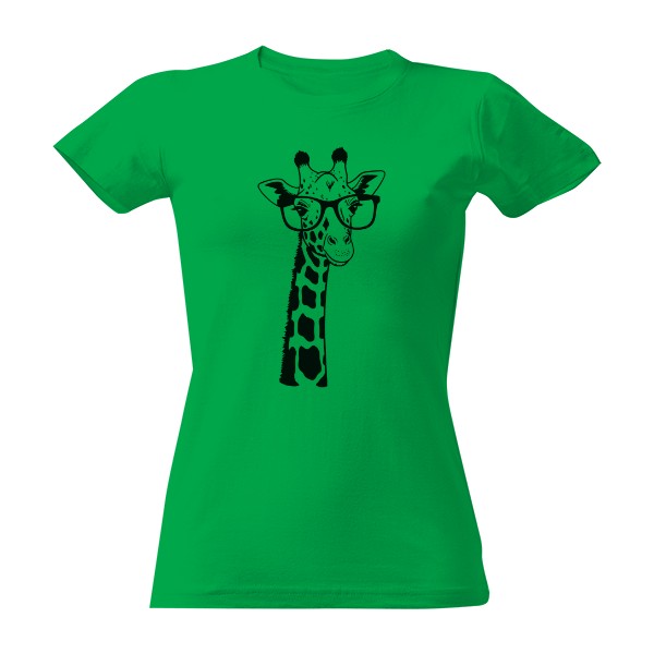 Tričko s potiskem žirafa nerd brýle student