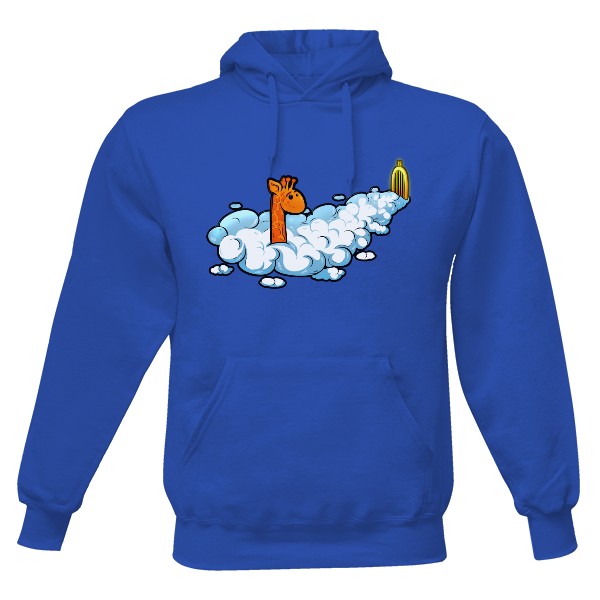 Pánska mikina s kapucňou s potlačou Žirafa v nebi
