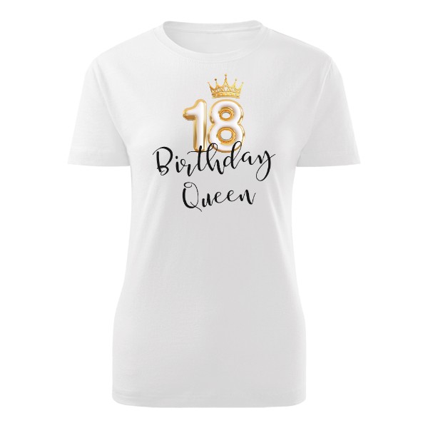 Zlatá korunka 18 Birthday Queen na světlý podklad