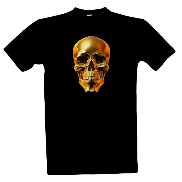 Tričko s potiskem Zlatá lebka matná 2