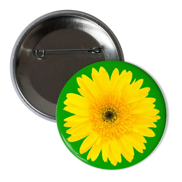 Odznáček  s potiskem Žlutá gerbera - květina