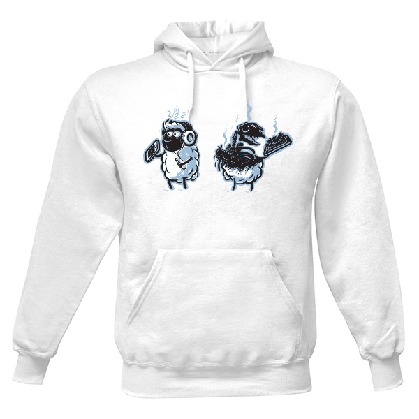 Pánská mikina s kapucí s potiskem Zmatené ovečky