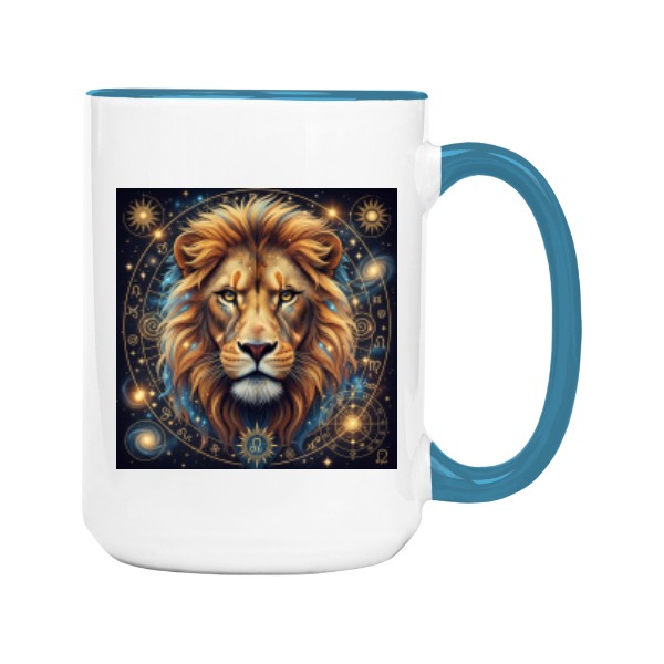 Hrnček veľký farebný s potlačou Lev znamení zvěrokruhu