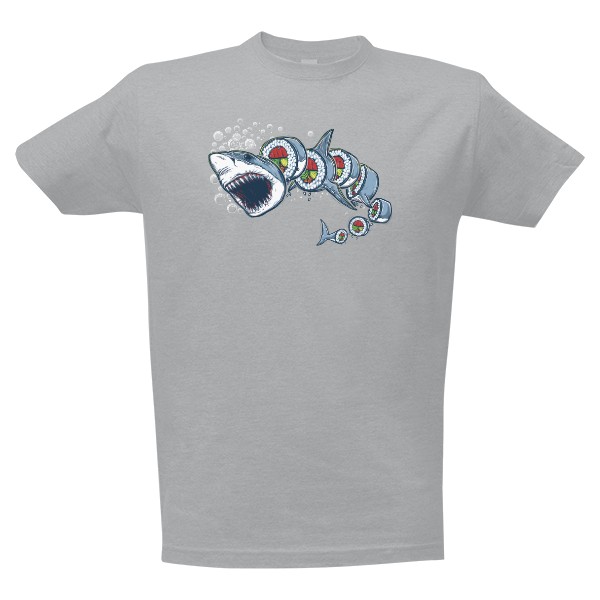 Tričko s potiskem Žraločí Sushi - Pánské